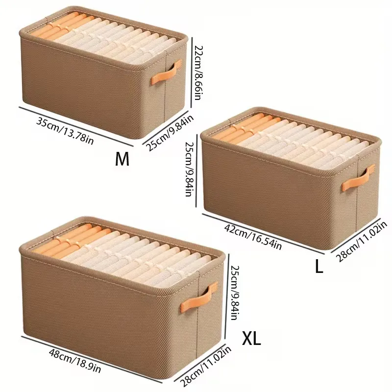Stylish Beige Fabric Storage Bins