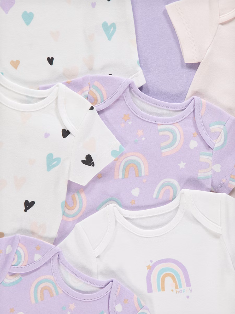Rainbow Short Sleeve Bodysuits 7 Pack detail 1