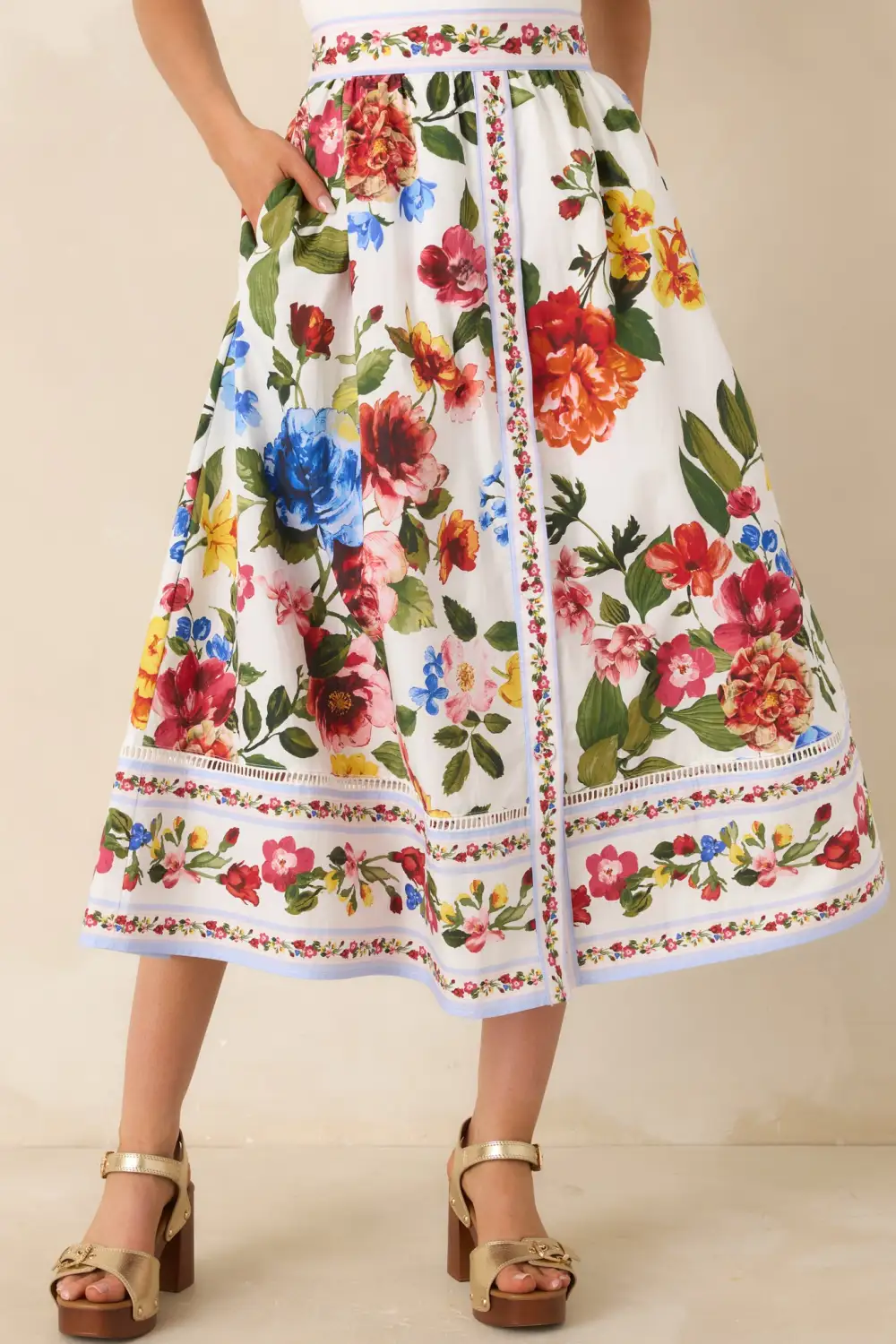 Coastal Cotton Midi Skirt