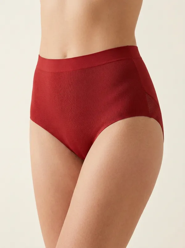 Women's Comfort-Inspired High-Waisted Seamless Ribbed Panties