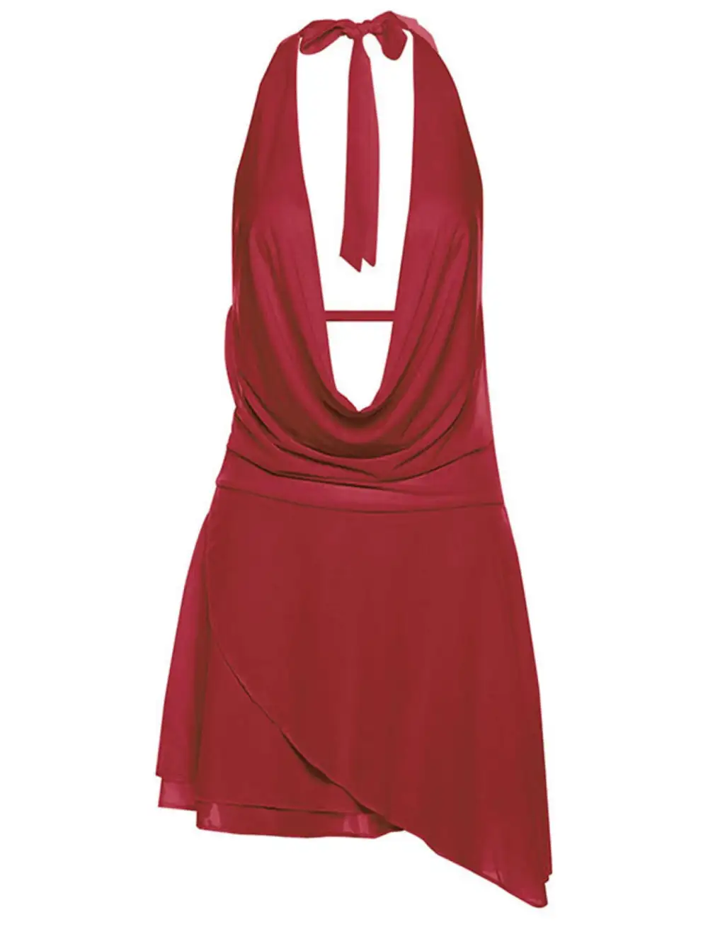 Gathered Detail Ruffle Mini Dress