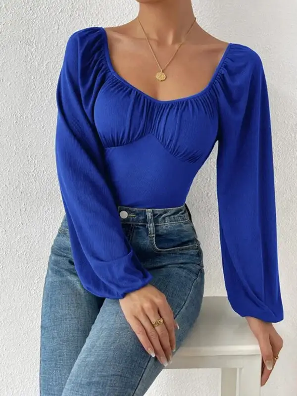 Square Neck Long Sleeved Jumpsuit