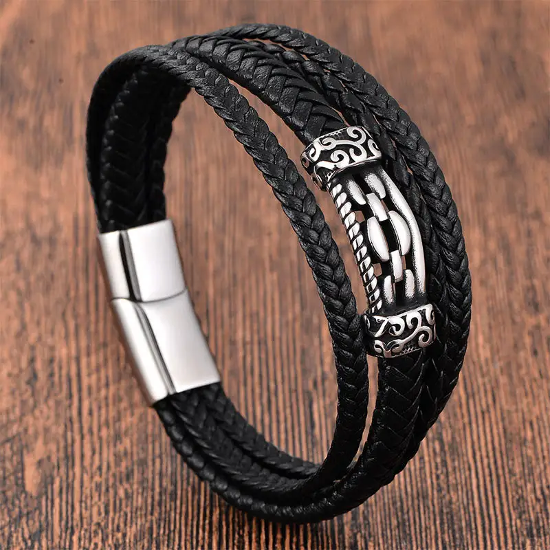 Chain Link Design Titanium Steel Multi Layer Bracelet