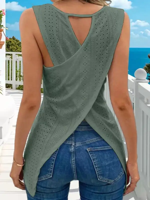 Criss-Cross Knit Tank Top