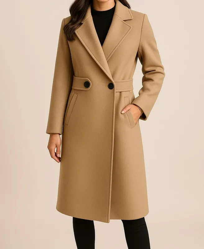 Wool Coat With Belt