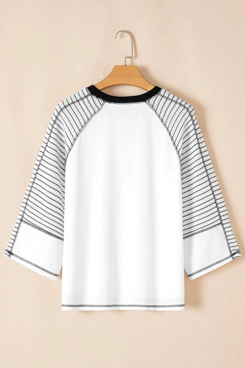 Women's Striped Bracelet Sleeve Raglan Sleeve Top