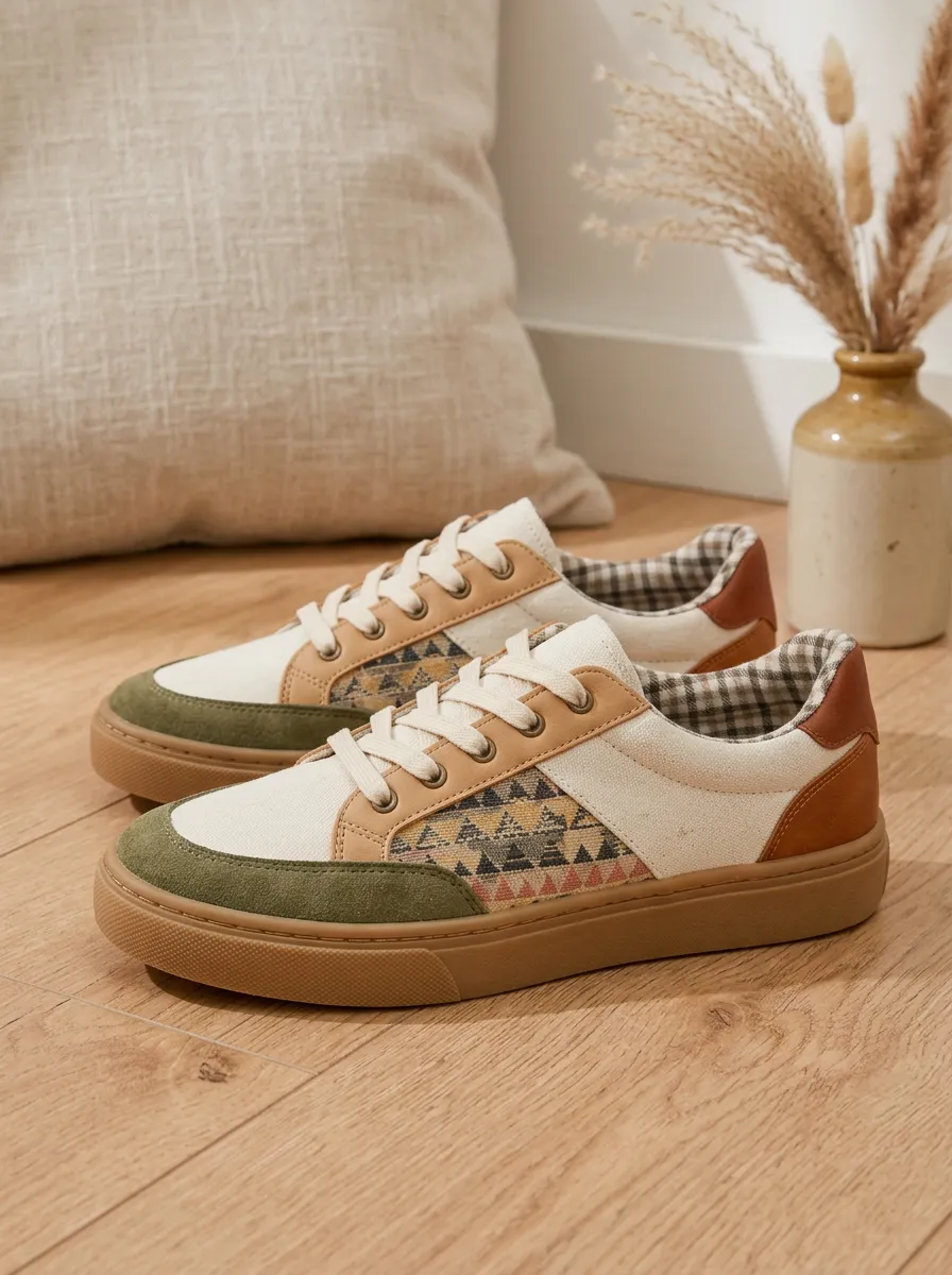 Women's Boho Geometric Pattern Relaxed Skate Shoes