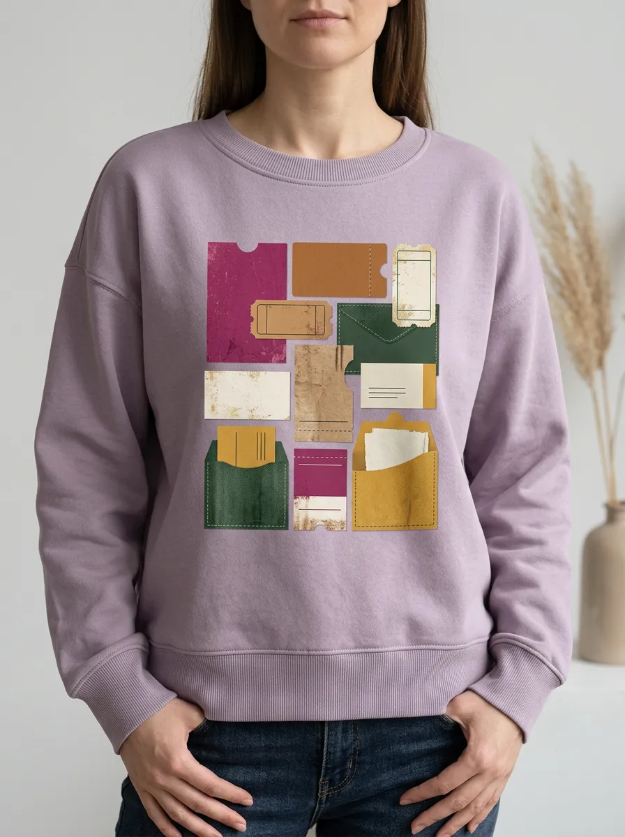 Vintage Correspondence Artwork Inspired Women's Graphic Hoodie