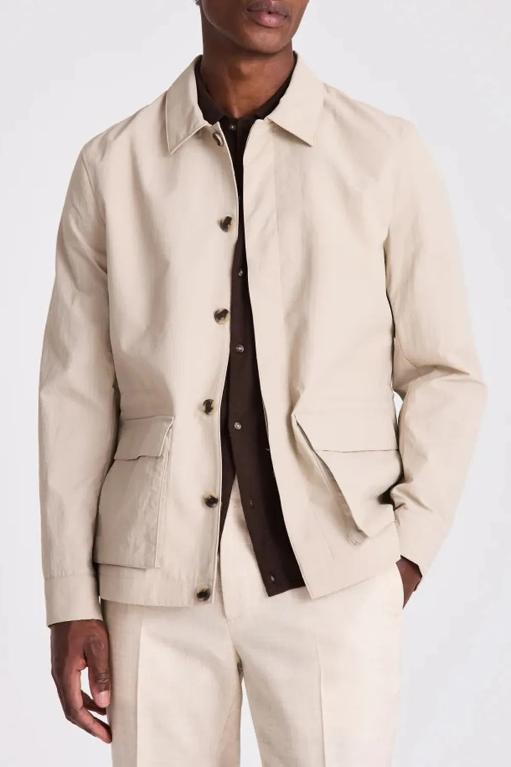 Sleek Taupe Men's Outdoor Jacket
