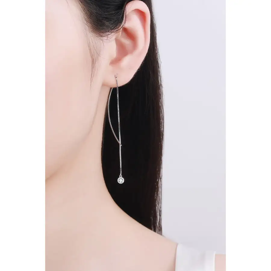 Moissanite Sterling Silver Threader Earrings
