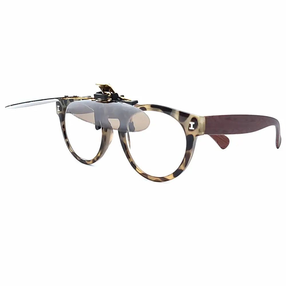 54mm Oval Polarized Flip-Up Clip-On Sunglasses