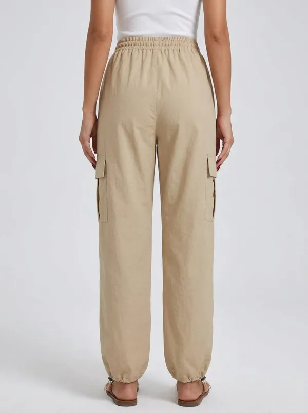 Women's Zip-Detail Cuffed Utility Cargo Joggers