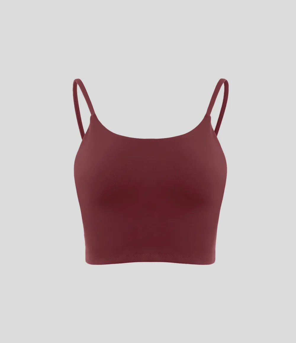 Basic Padded Workout Cropped Tank Top