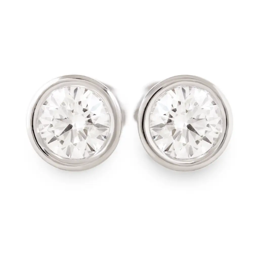 Lab Diamond Martini Bezel Stud Earrings