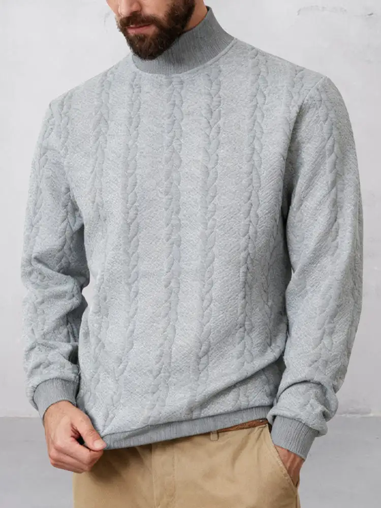 Waffle Knit Jacquard Ribbed Hoodie