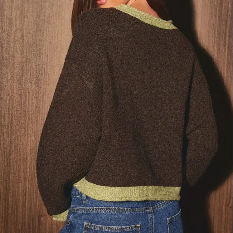 Contrast Hem Cardigan