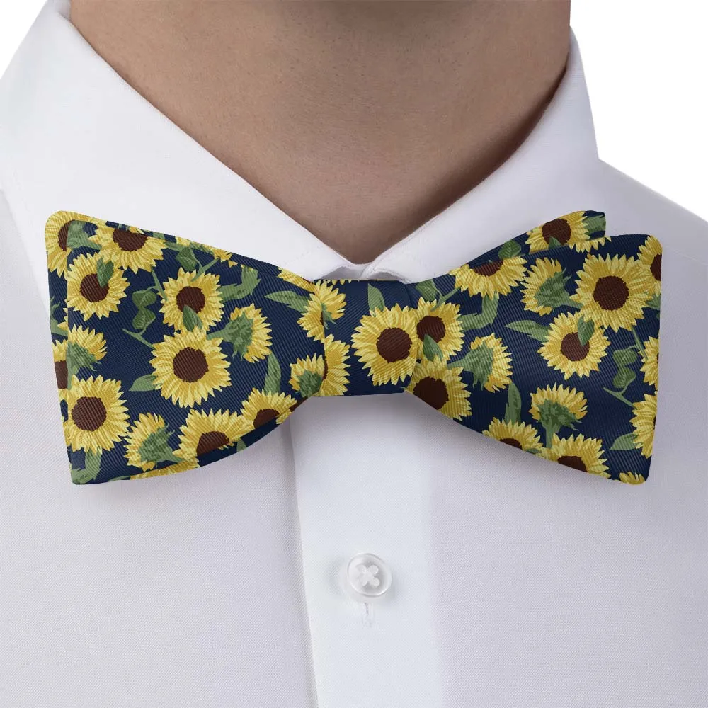 Sunflower Floral Motif Bow Tie