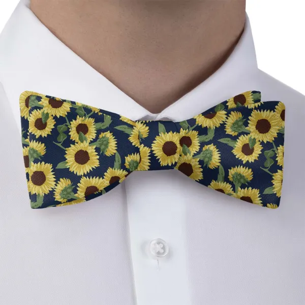 Sunflower Floral Motif Bow Tie