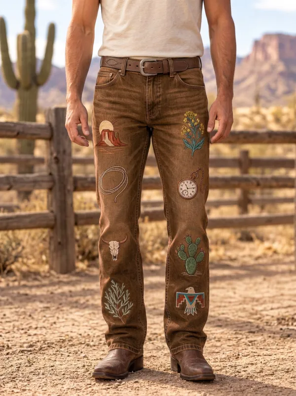 Men's Heritage Inspired Western Cowboy Desert Jeans