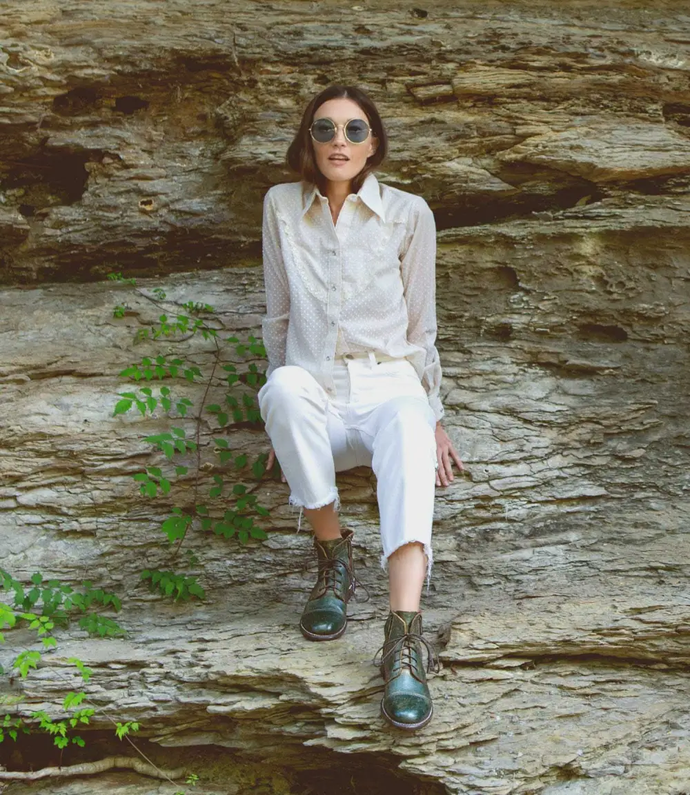 Cap-Toe Contrast-Stitched Combat Boots