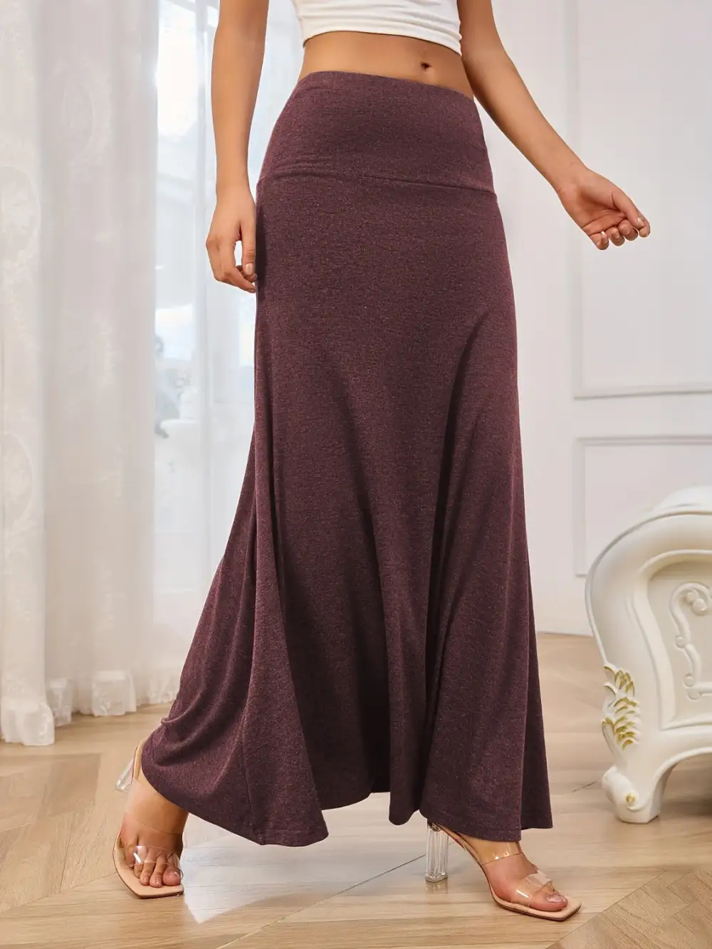 Everyday Elastic Waist Maxi Skirt