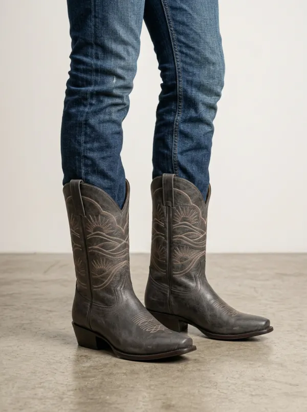 Women's Western Sunburst Embroidered Cowboy Boots