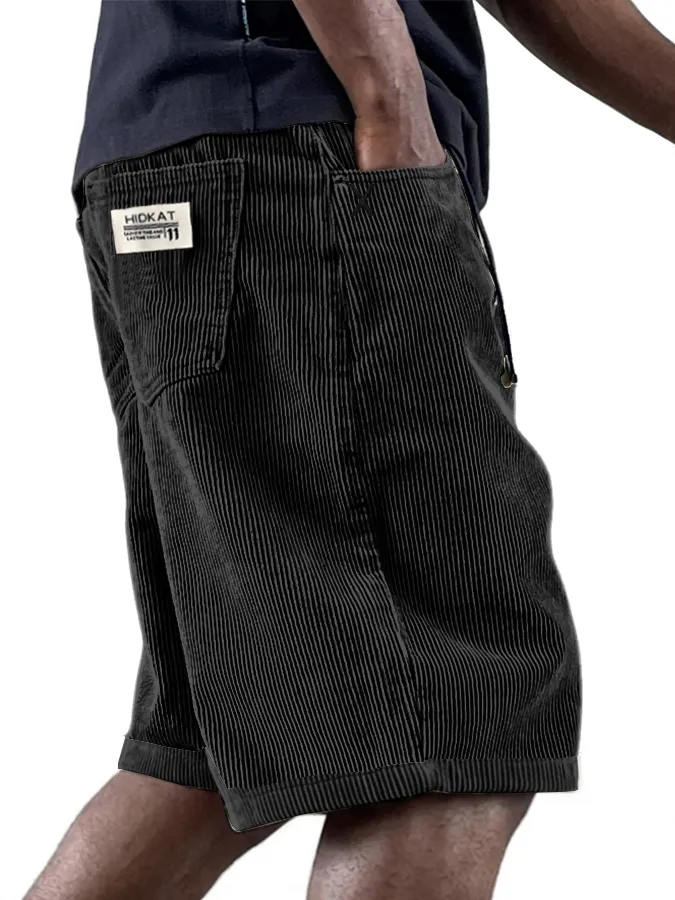Relaxed Corduroy Utility Pocket Shorts