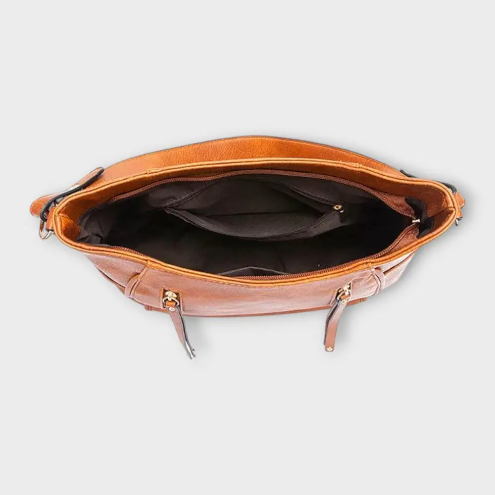 Open Top Leather Handbag