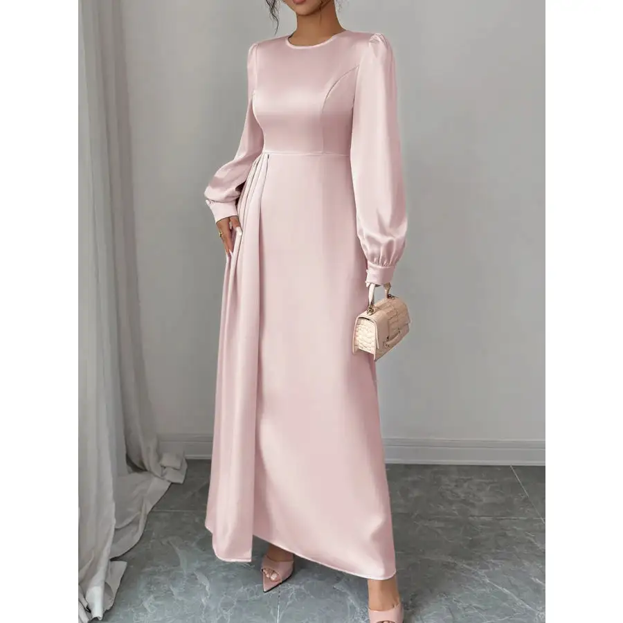 Satin Long Sleeve Maxi Dress