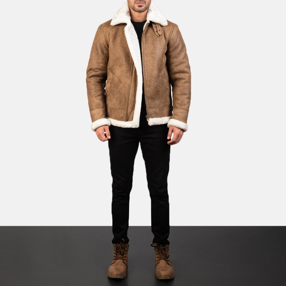 Men's Bomber Leather Distressed Jacket