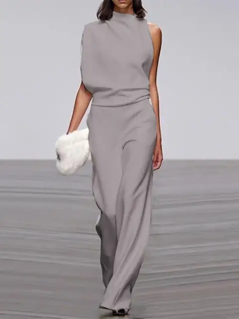 Layered Halter Neck Jumpsuit