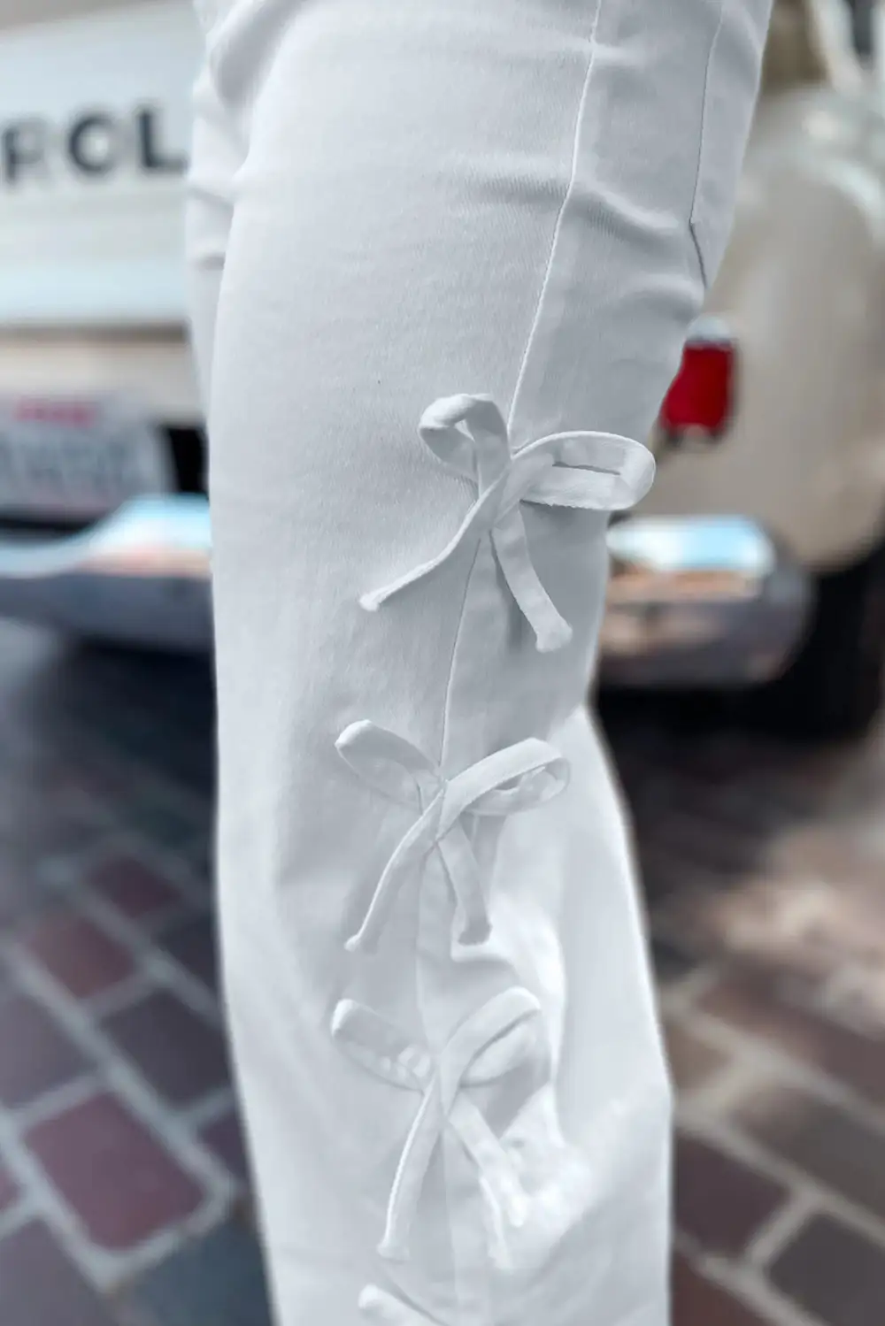 Ruched Polished Denim Jeans