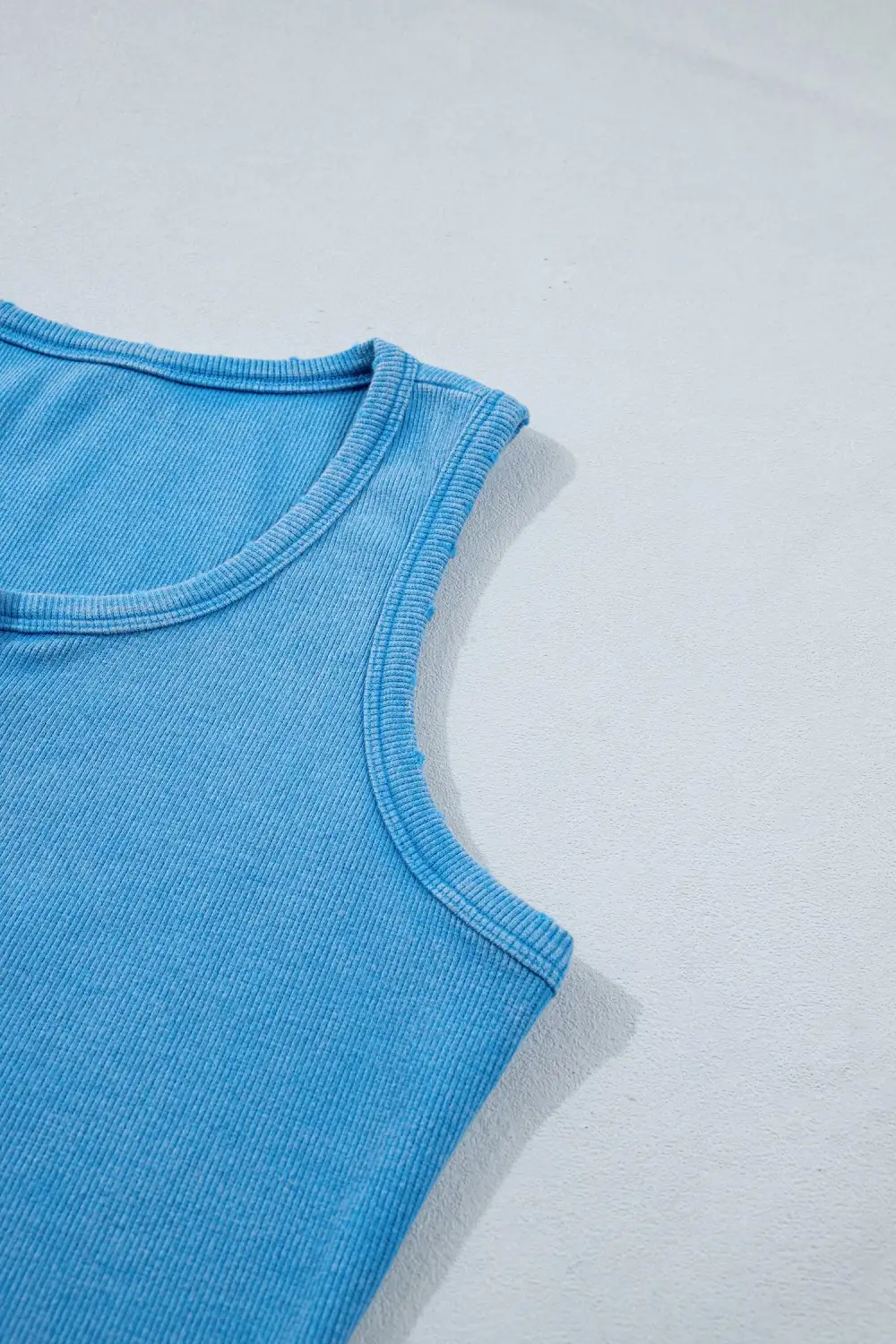 Refined Ribbed Mineral-Wash  Tank Top