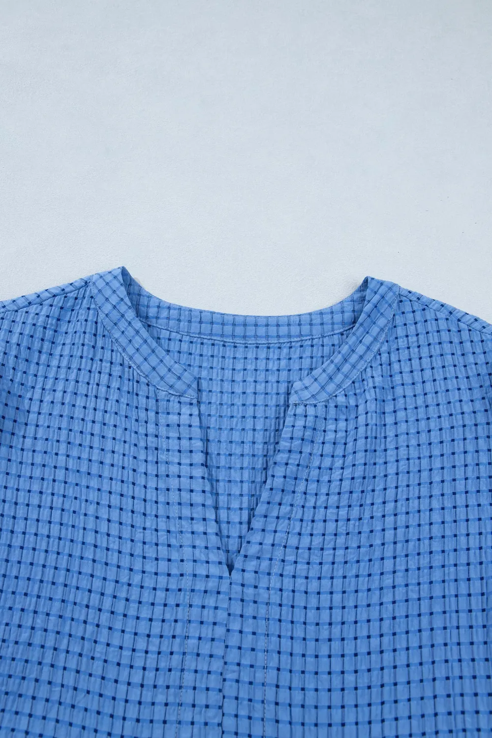 Blue Gingham Bow Tie Midi Dress