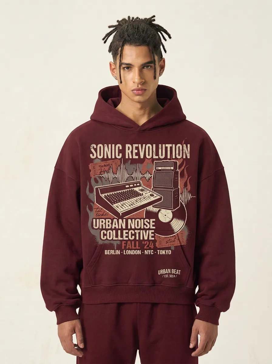 Men‘s Sonic Revolution Music Producer Printed Hoodie