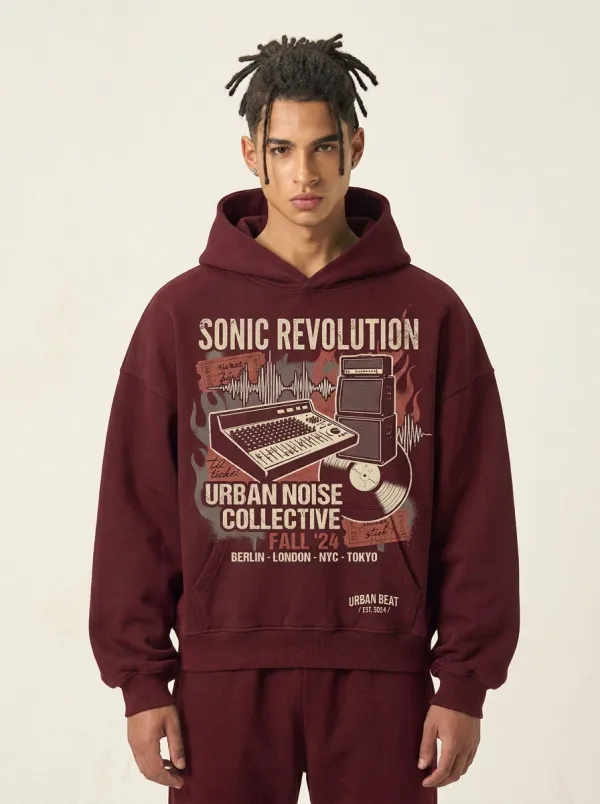Men‘s Sonic Revolution Music Producer Printed Hoodie