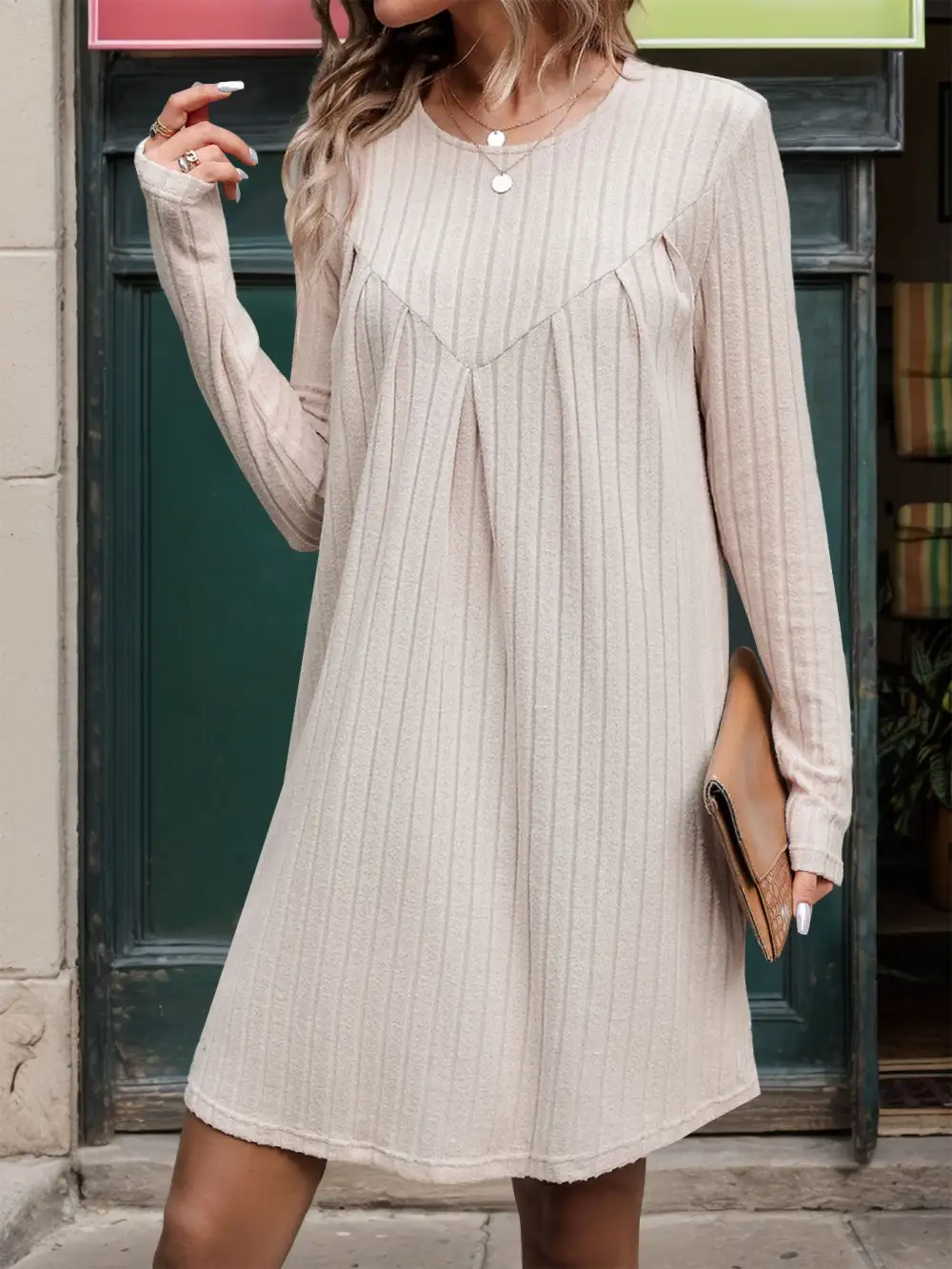 Elowen Relaxed Ribbed Mini Dress