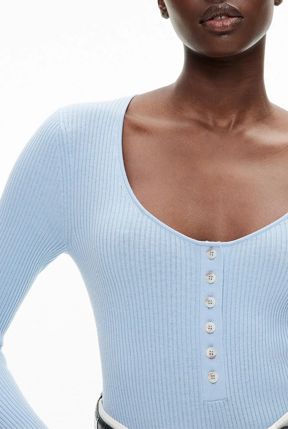 Round Neck Button-Up Knitted Sweater