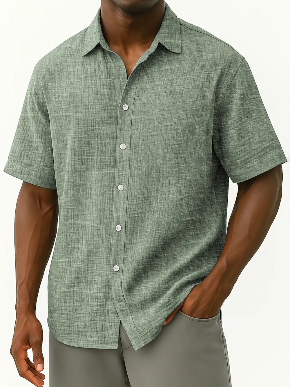 Everyday Linen Blend Button Front Shirt