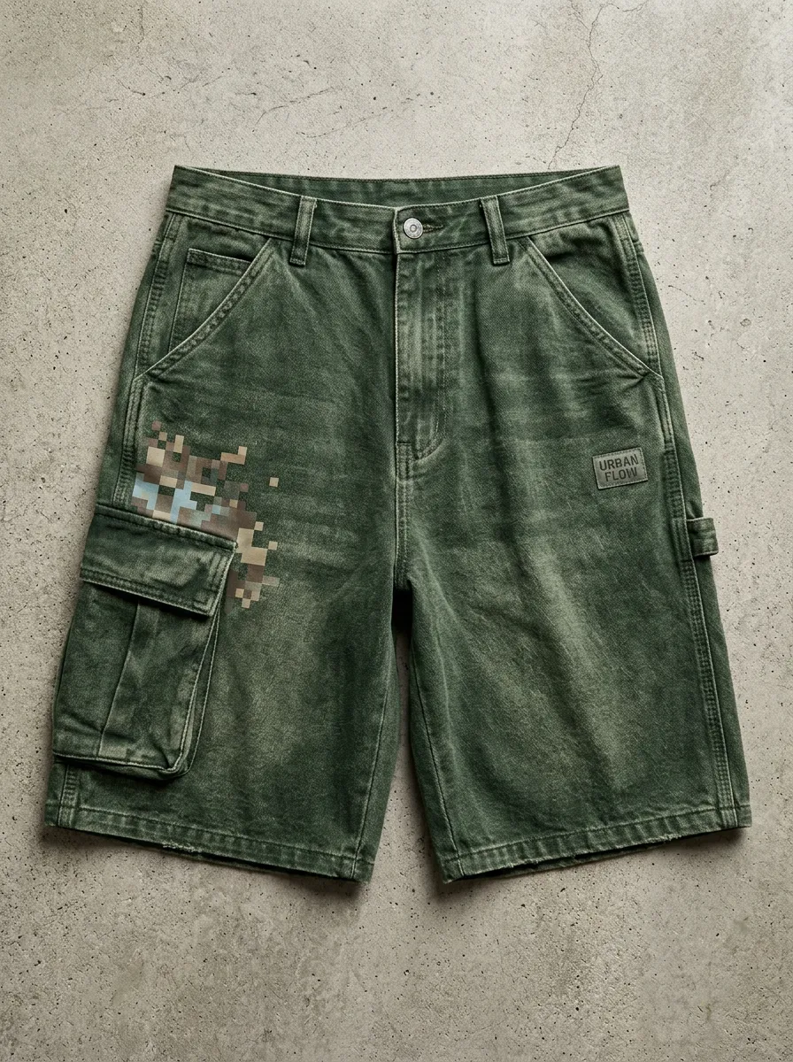 Cargo Pixel Graphic Men's Cargo Shorts