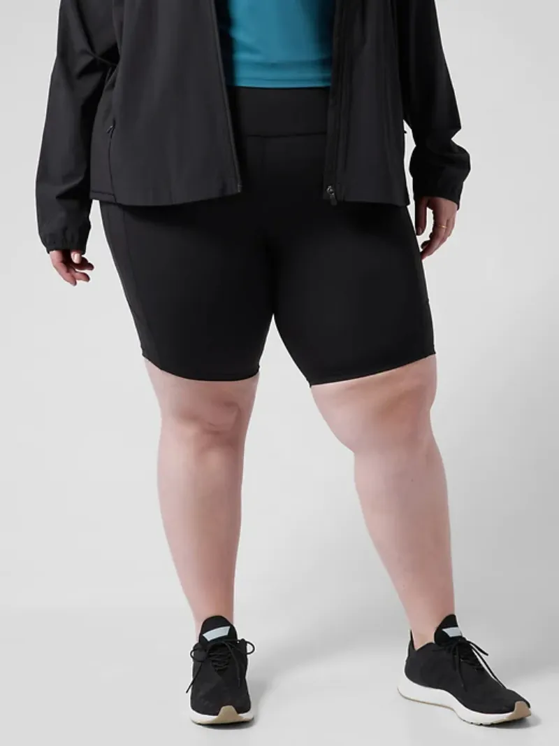 Black Structured Biker Shorts For Edgy Casual Style