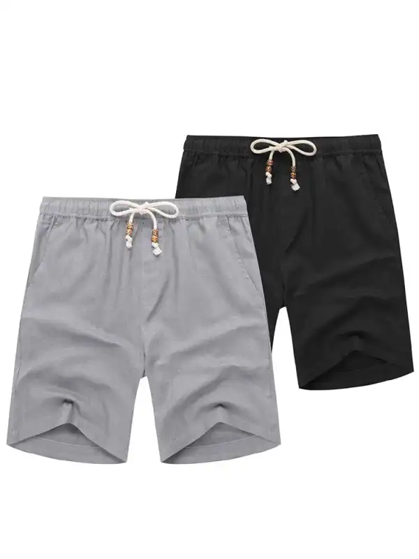 Two Piece Linen Shorts Set