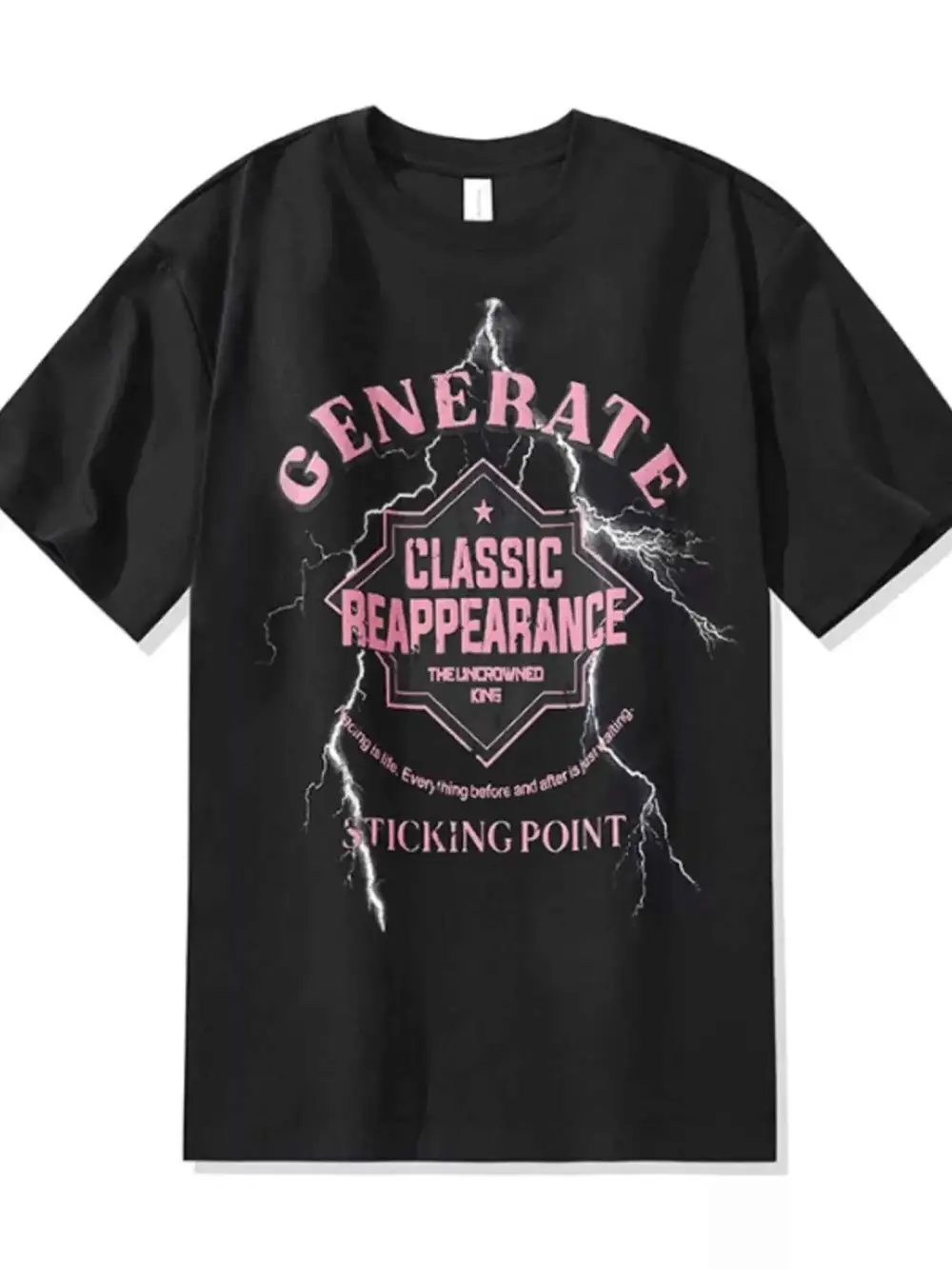 Letter Round Neck Half Sleeve T-Shirt