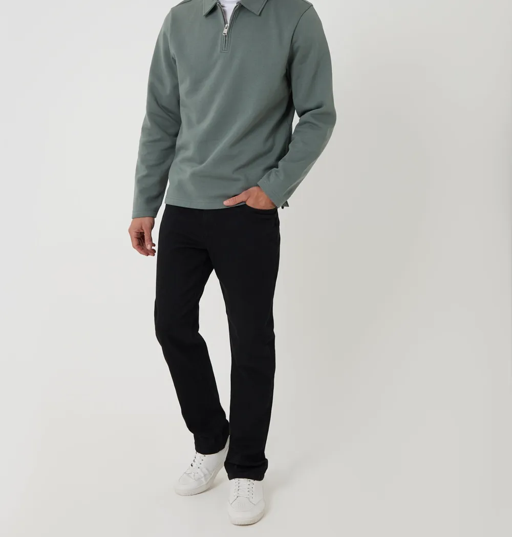 Men's Blue Quarter-Zip Polo Sweatshirt