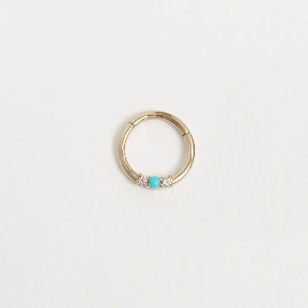 Diamond Sapphire Emerald Hoop Earring
