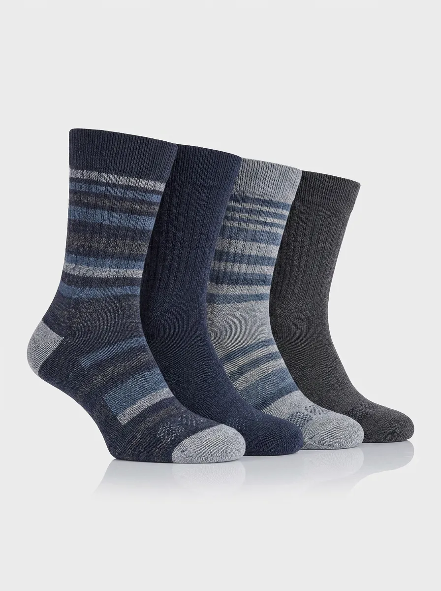 Easy-Wear Men's Four-Pair Long Socks