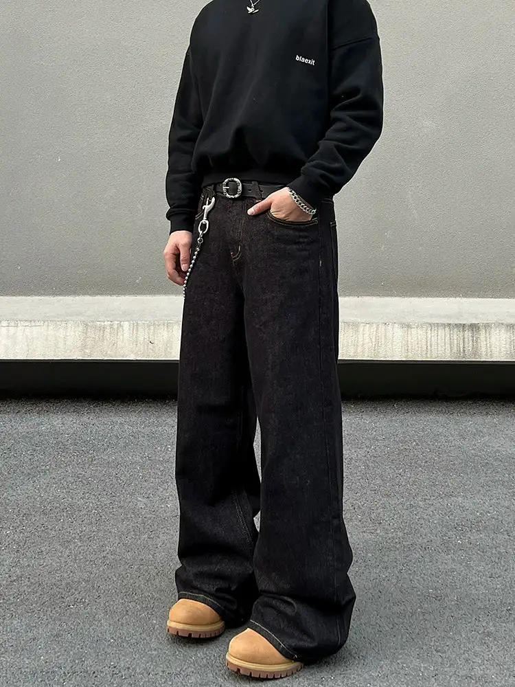 Straight-Leg Washed Zip-Detail Jeans