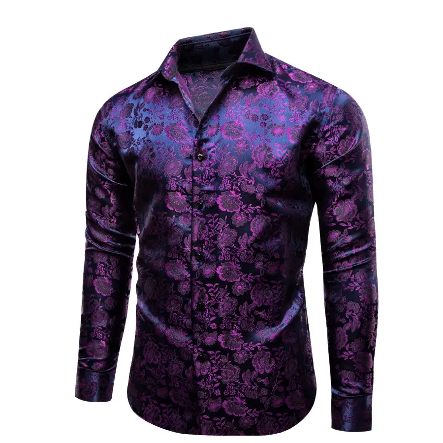 Floral Long Sleeve Formal Dress Shirt