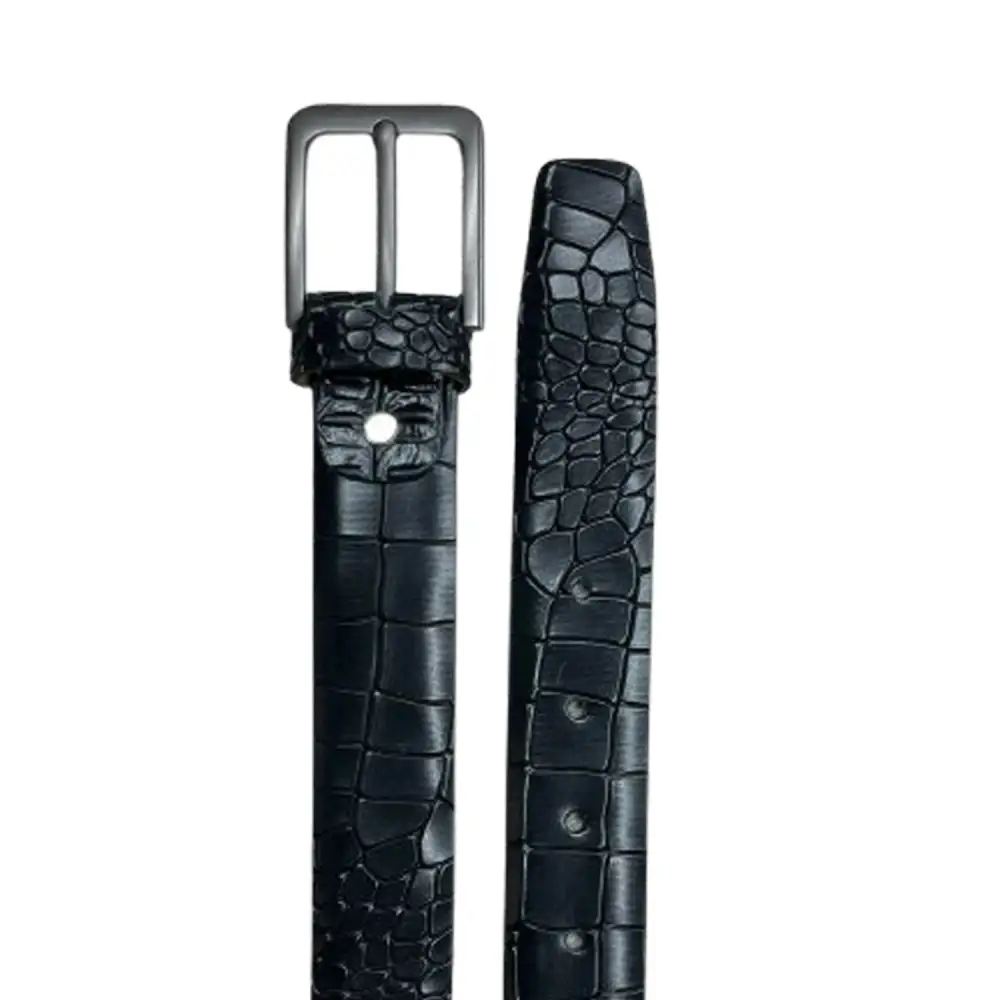 Crocodile Texture Leather Waist Belt