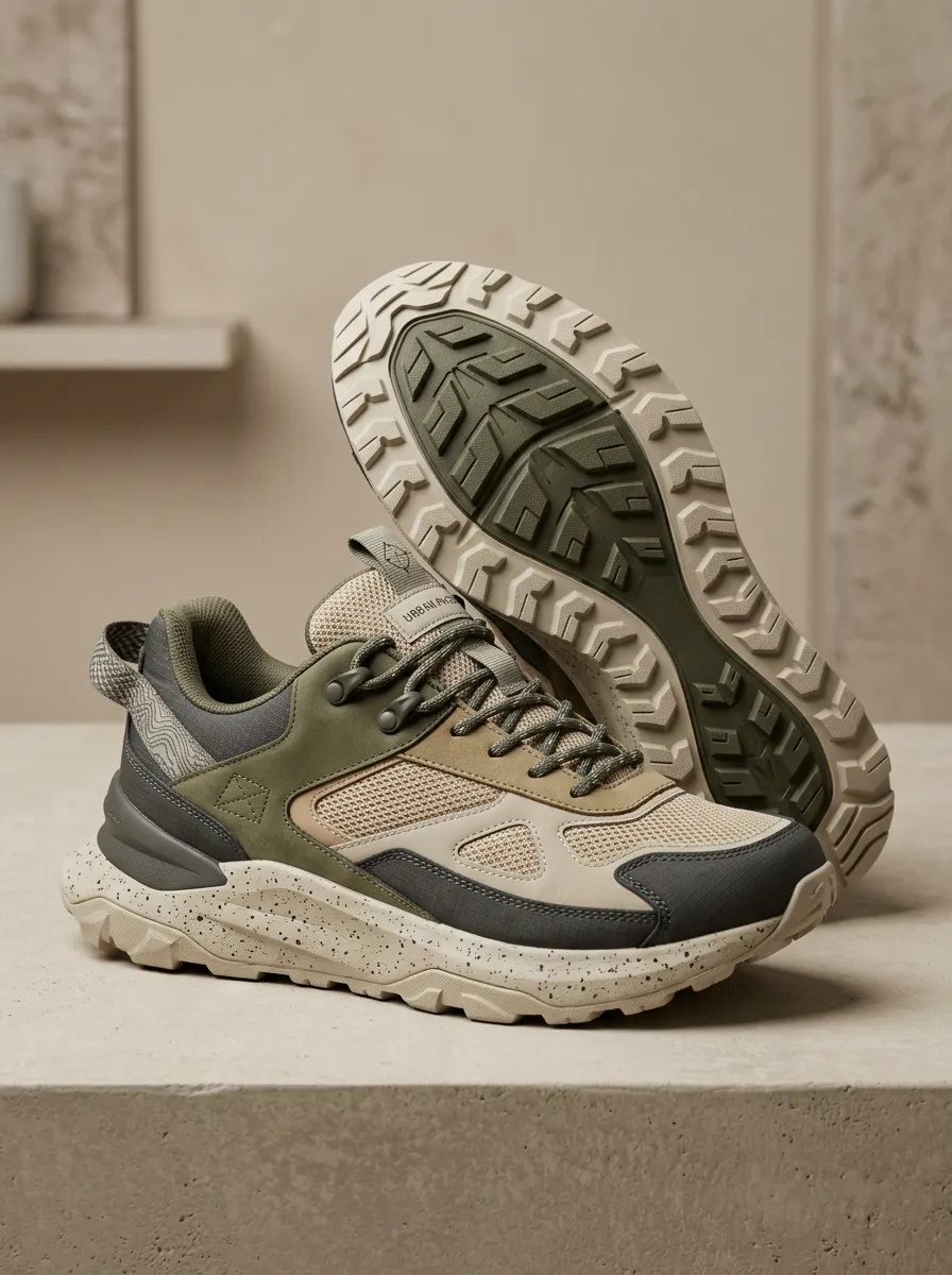 Trail-Inspired Hiking-Inspired Speckled-Sole Casual Sneakers